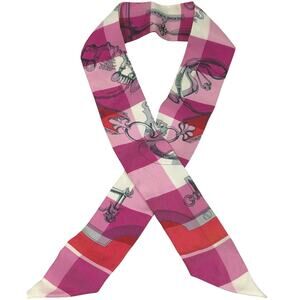 Hermes Silk Mors Et Gourmettes Vichy Twilly scarf